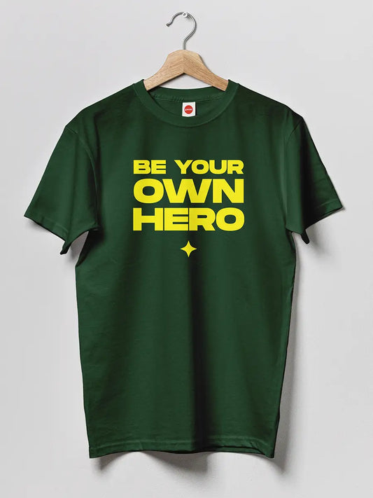 Be your own Hero - Olive Green Men's Cotton tshirt