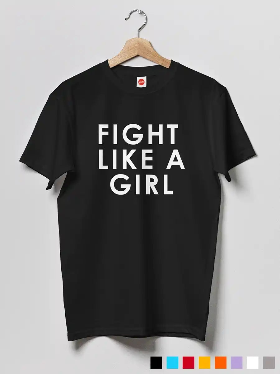 Fight like a girl - Men's Black Cotton T-Shirt