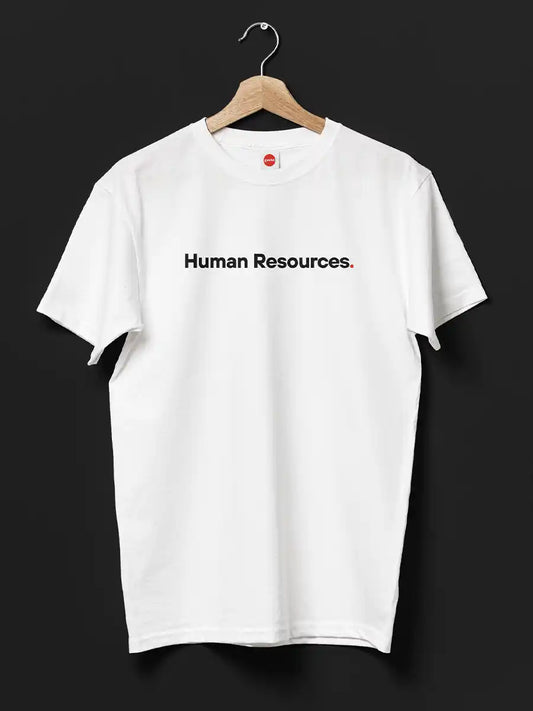 Human Resources - White - Minimalist Men's Cotton T-Shirt