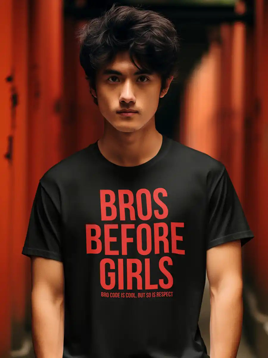 Bros before Girls - Men’s Cotton T-Shirt – Gochi