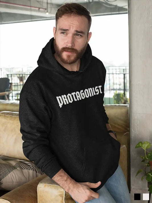 Man wearing Protagonist - Black Cotton Hoodie