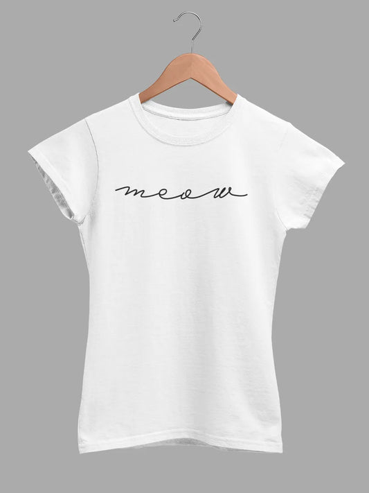 Meow White Women's cotton Tshirt