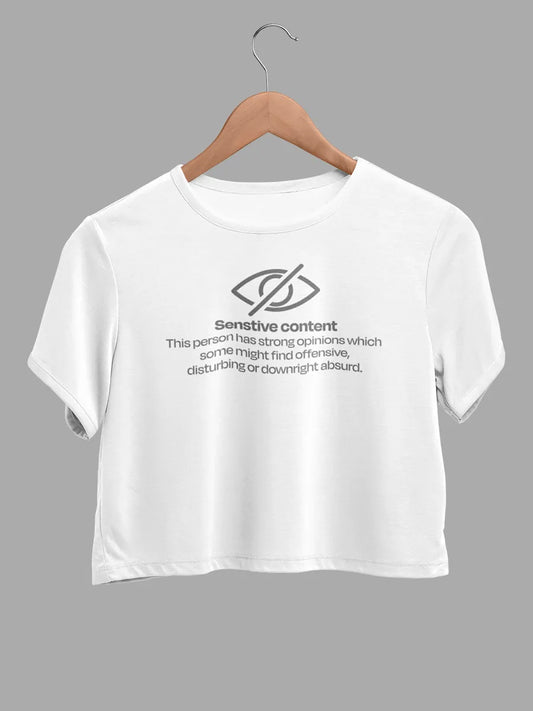 Sensitive content White cotton crop top
