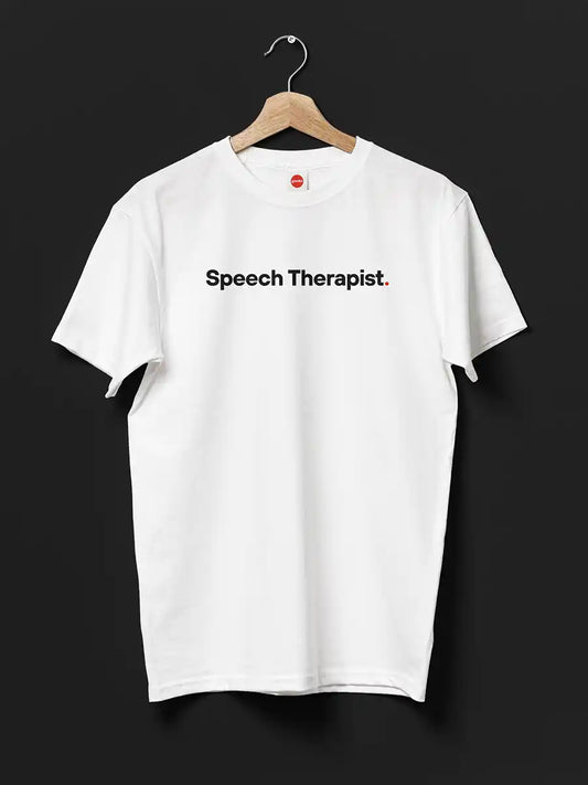 Speech Therapist - Minimalist Men's White Cotton T-Shirt