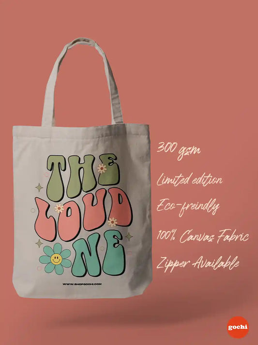 The Loud One – Retro Vibe Canvas Tote Bag