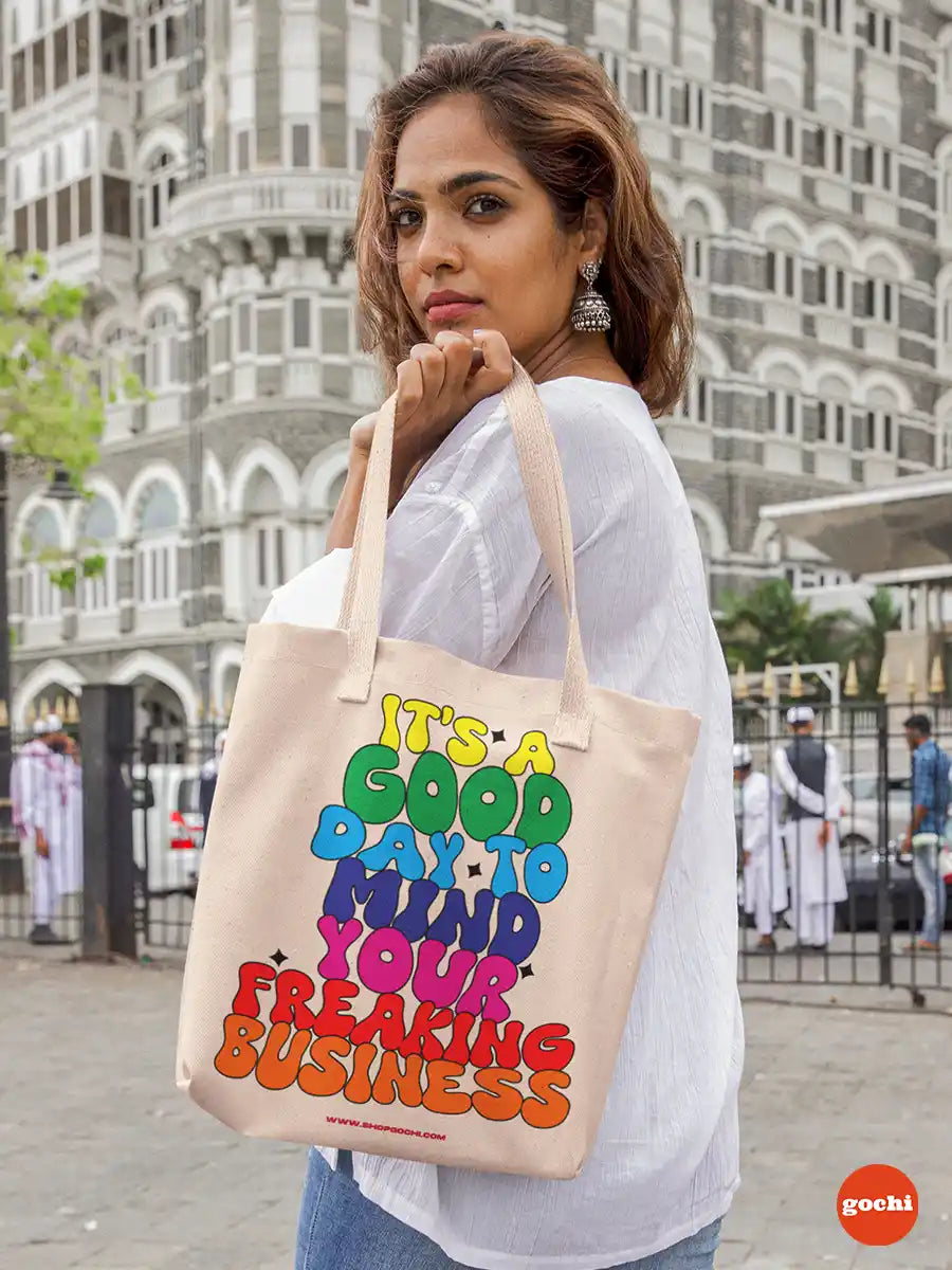 Woman holding Good day_SFW - Canvas Tote bag