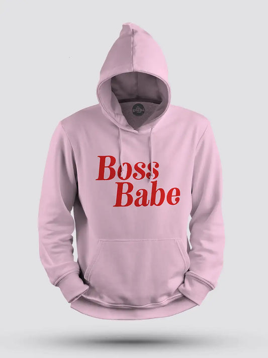 Boss Babe - Light Pink Cotton Hoodie