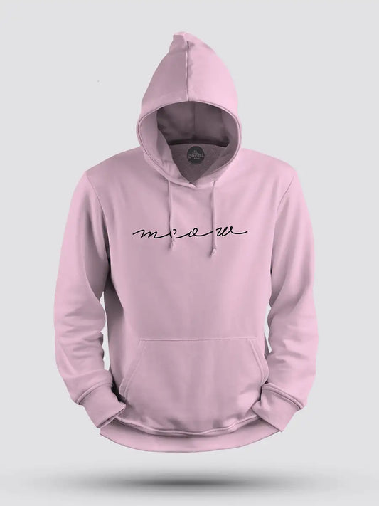 Meow - Light Pink Cotton Hoodie