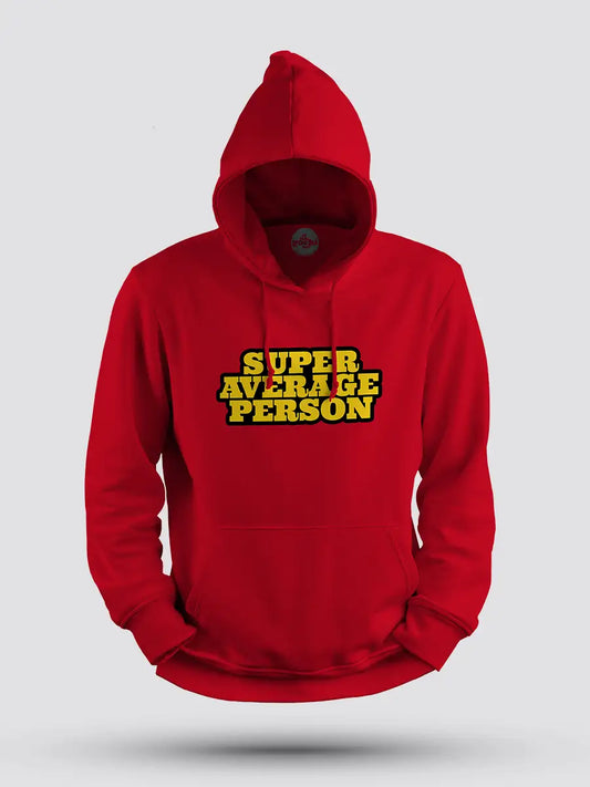 Super Average Person - Red Cotton Hoodie