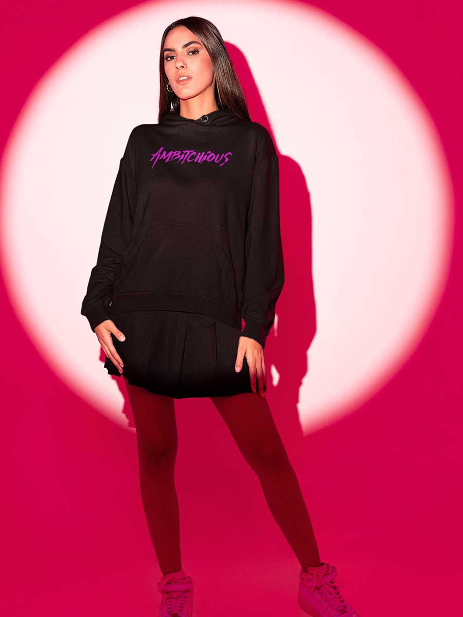 Ambitchious - Black Cotton Hoodie