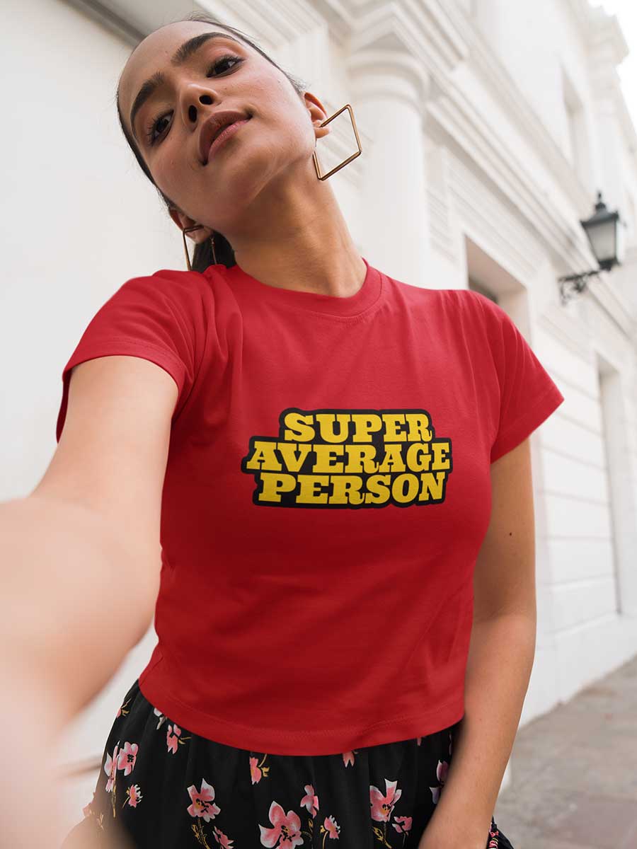 Super Average Person - Red Cotton Crop Top