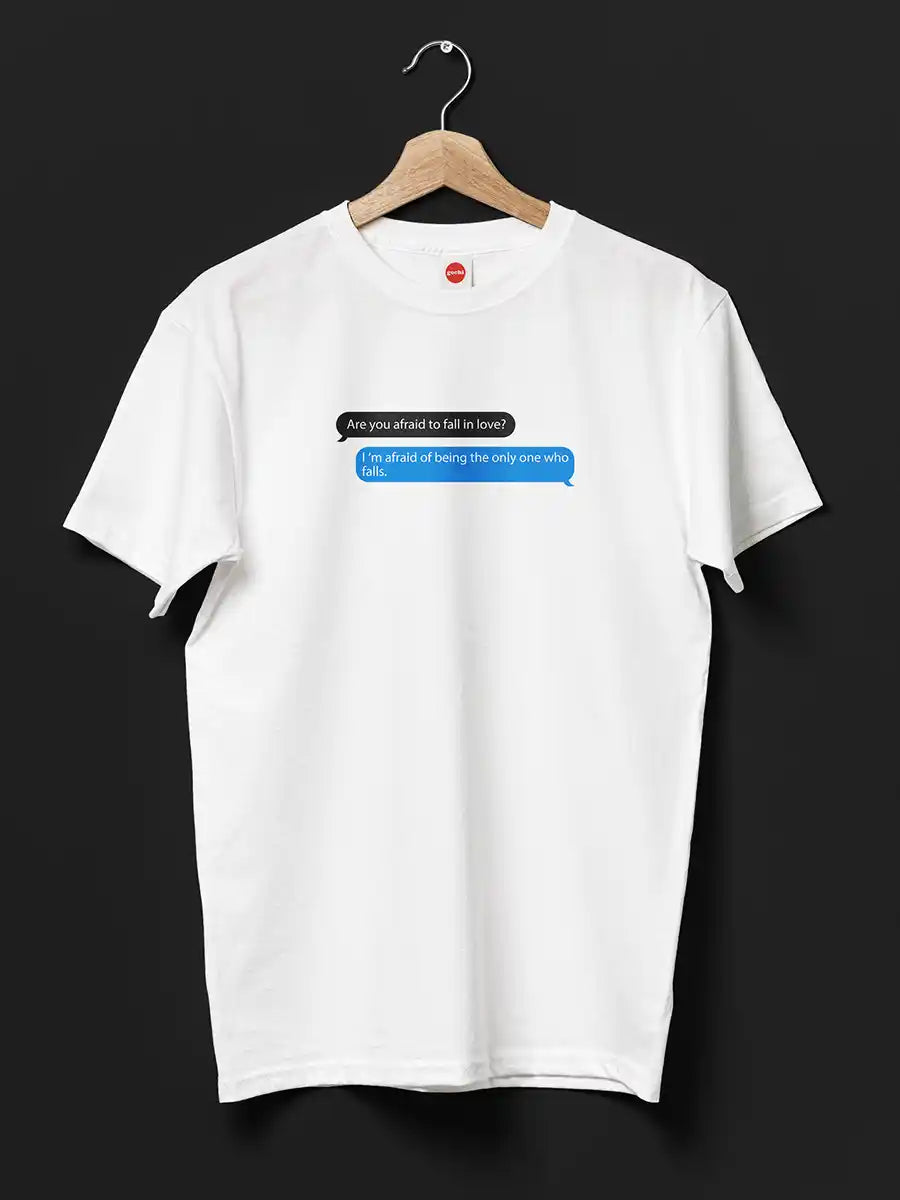 Afraid to fall in Love - Men's White Cotton T-Shirt