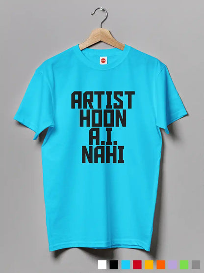 Artist Hoon A.I. Nahi - Men's Sky Blue Cotton T-Shirt