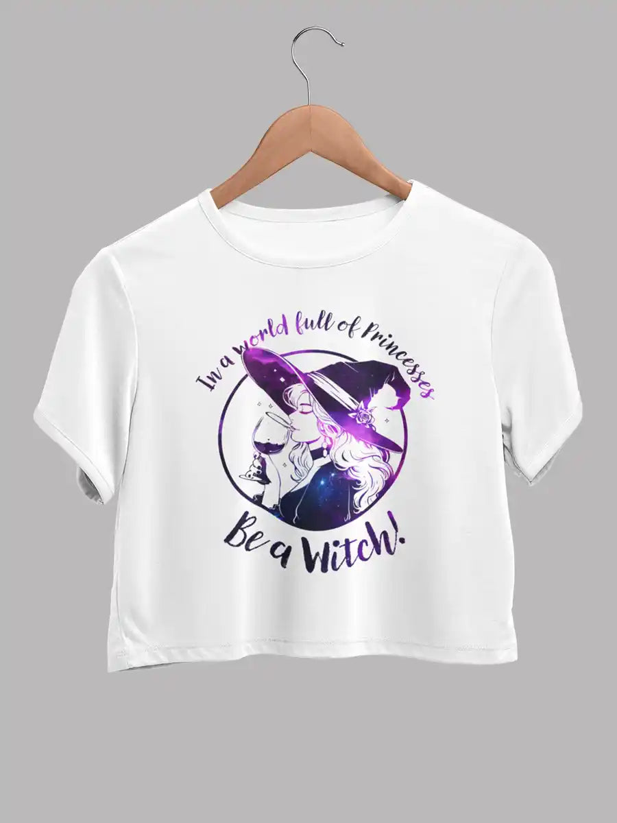 Be a Witch - White Women's cotton Crop top