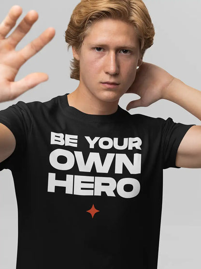 Be your own Hero - Black Men's Cotton T-shirt 