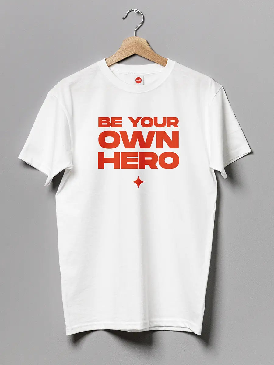 Be your own Hero - White Men's Cotton tshirt