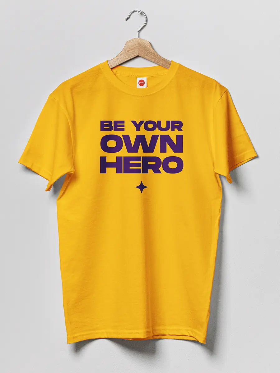 Be your own Hero - Yellow Men's Cotton tshirt