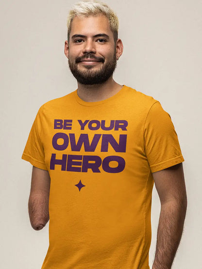 Be your own Hero - Yellow Men's Cotton T-shirt 