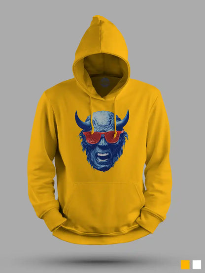 Blue Devil - Golden Yellow Cotton Hoodie