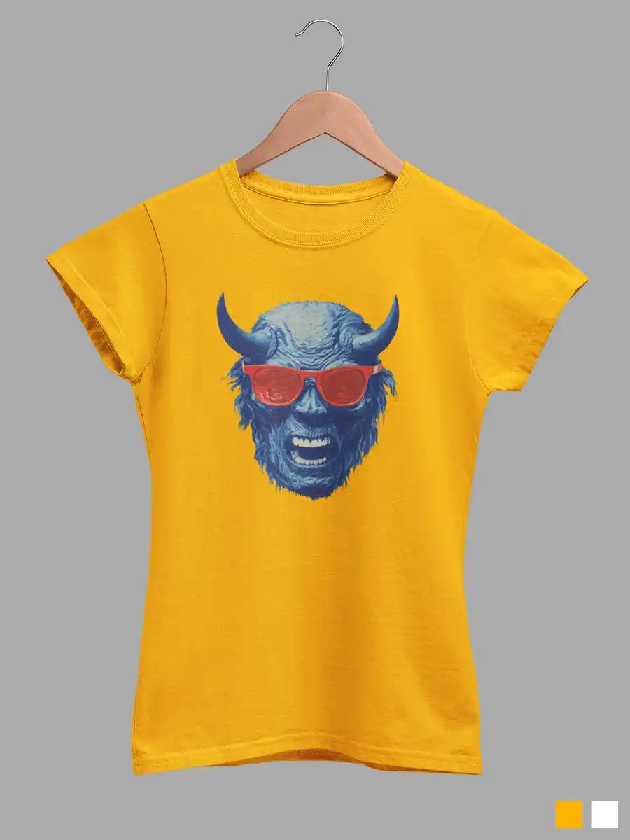 Blue Devil - Women's Golden Yellow Cotton T-Shirt