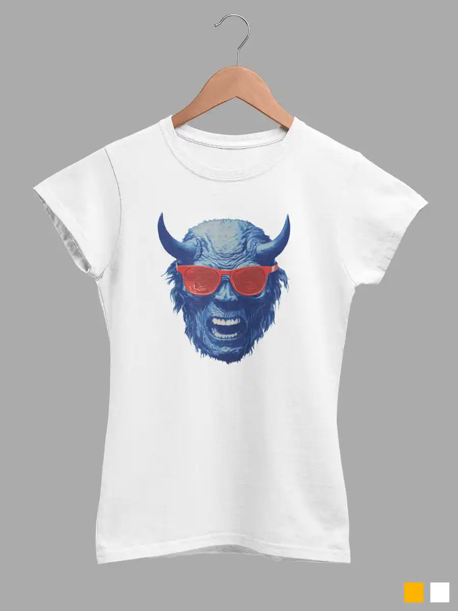 Blue Devil - Women's White Cotton T-Shirt