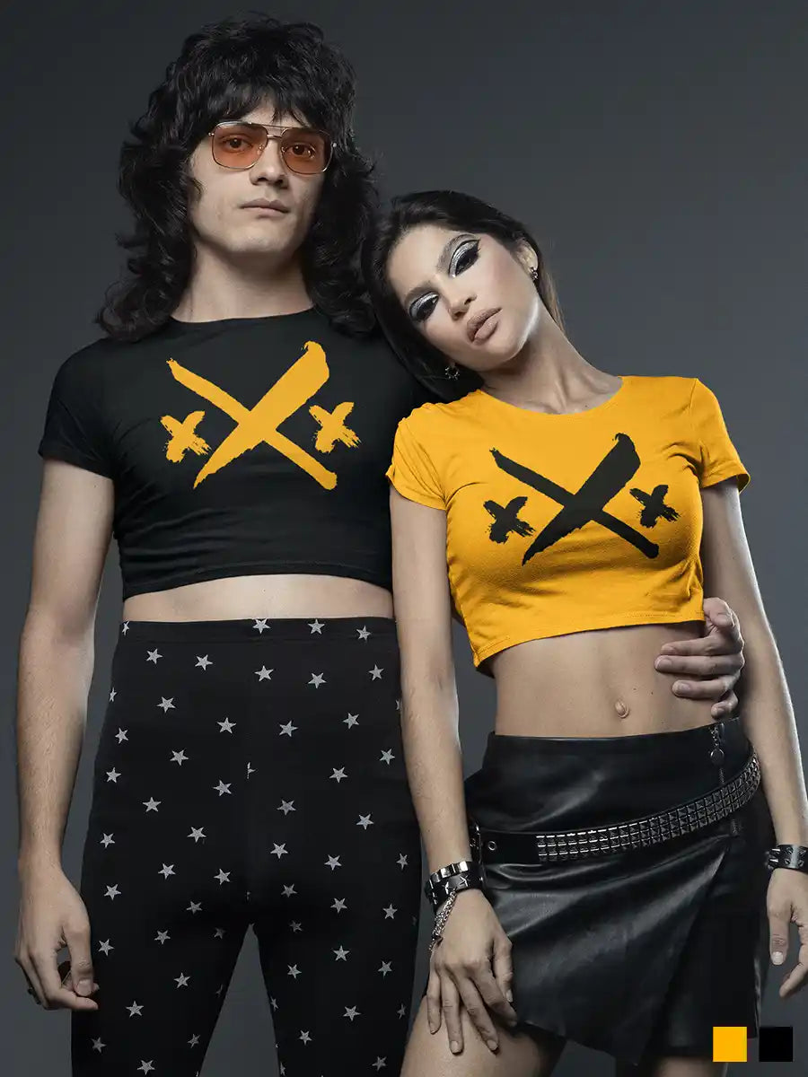 Couple wearing XXX - Cotton Crop Top