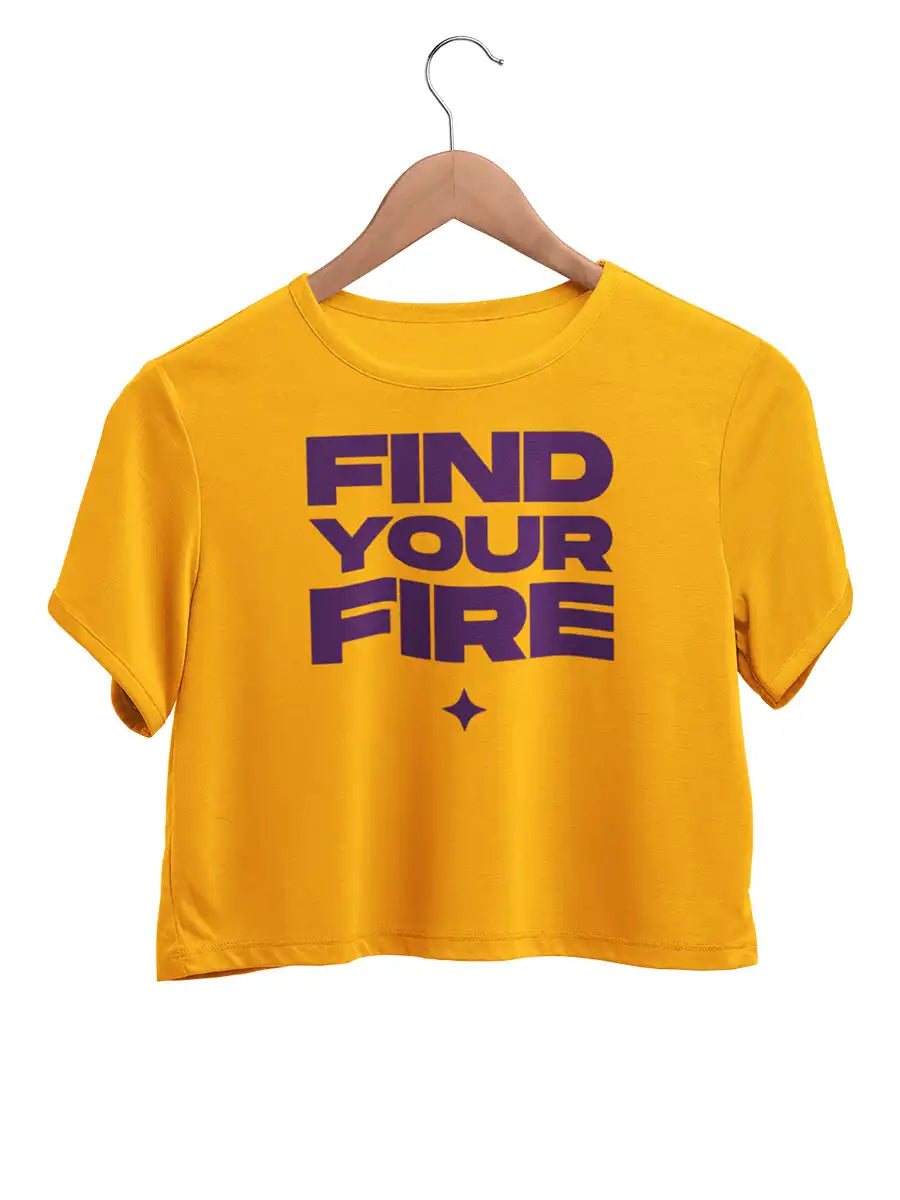 FIND YOUR FIRE - Golden Yellow Cotton Crop top