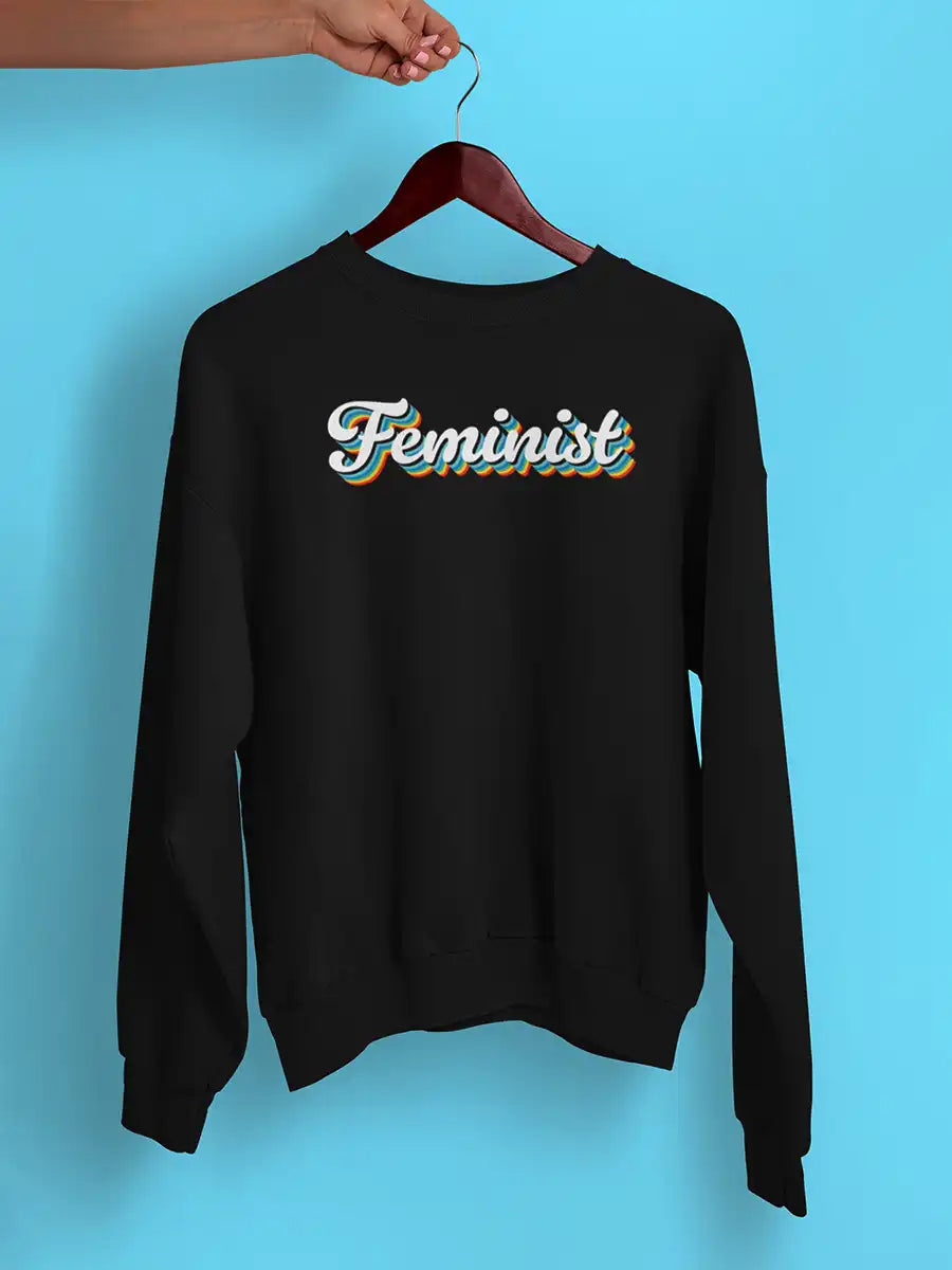 Feminist - Black Cotton Sweatshirt