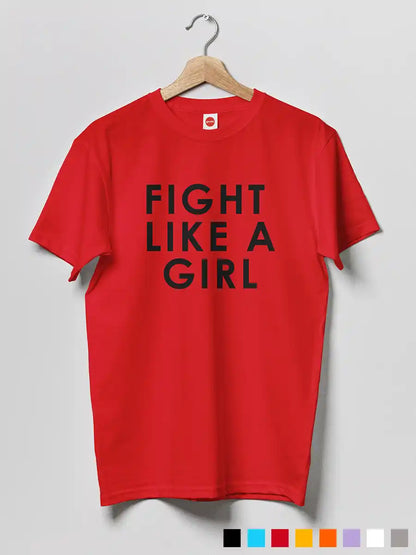 Fight like a Girl - Men's Red Cotton T-Shirt