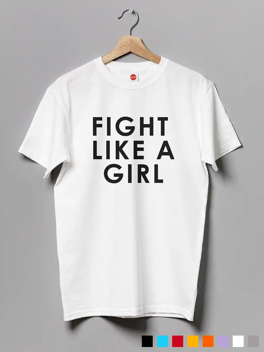 Fight like a Girl - Men's White Cotton T-Shirt