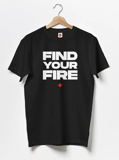 Find your Fire - Black Men's Cotton tshirt