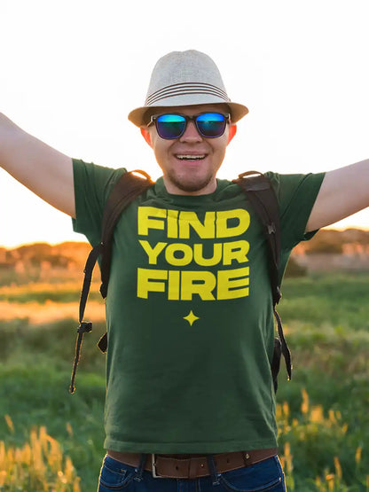 Find your Fire - Olive Green Men's Cotton T-Shirt
