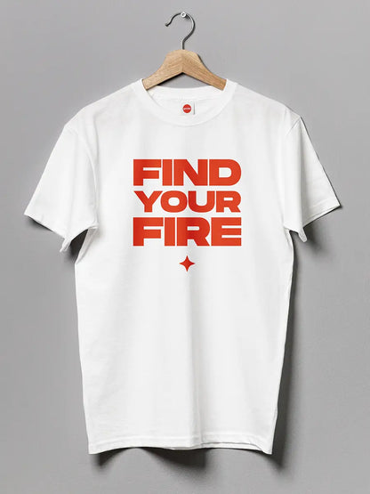 Find your Fire - White Men's Cotton tshirt