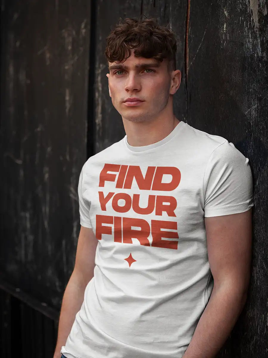 Find your Fire - White Men's Cotton T-Shirt