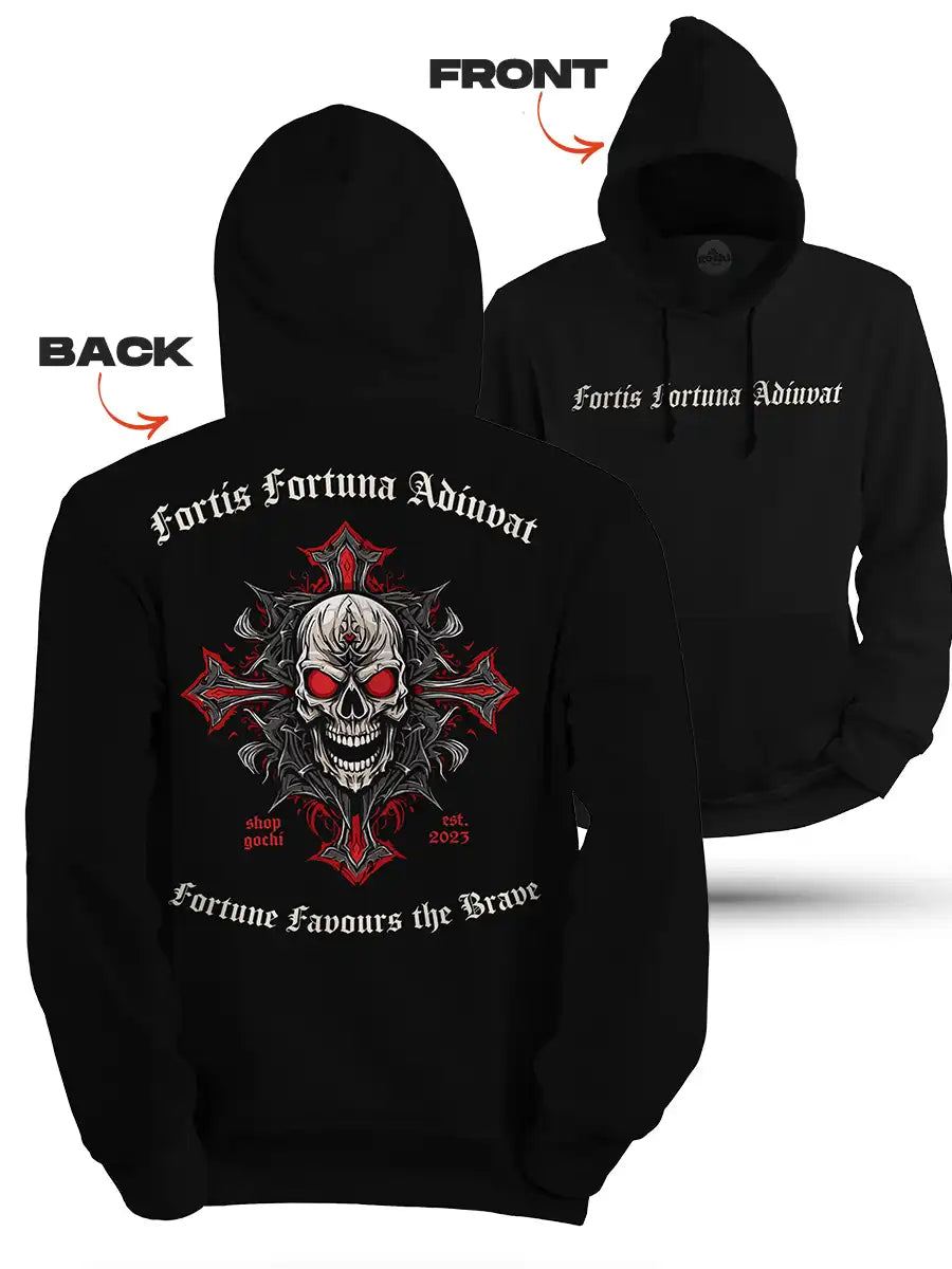 Fortis fortuna Adiuvat - Black Cotton Hoodie