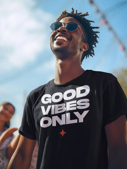Good Vibes only - Black Men's Cotton t-shirt 