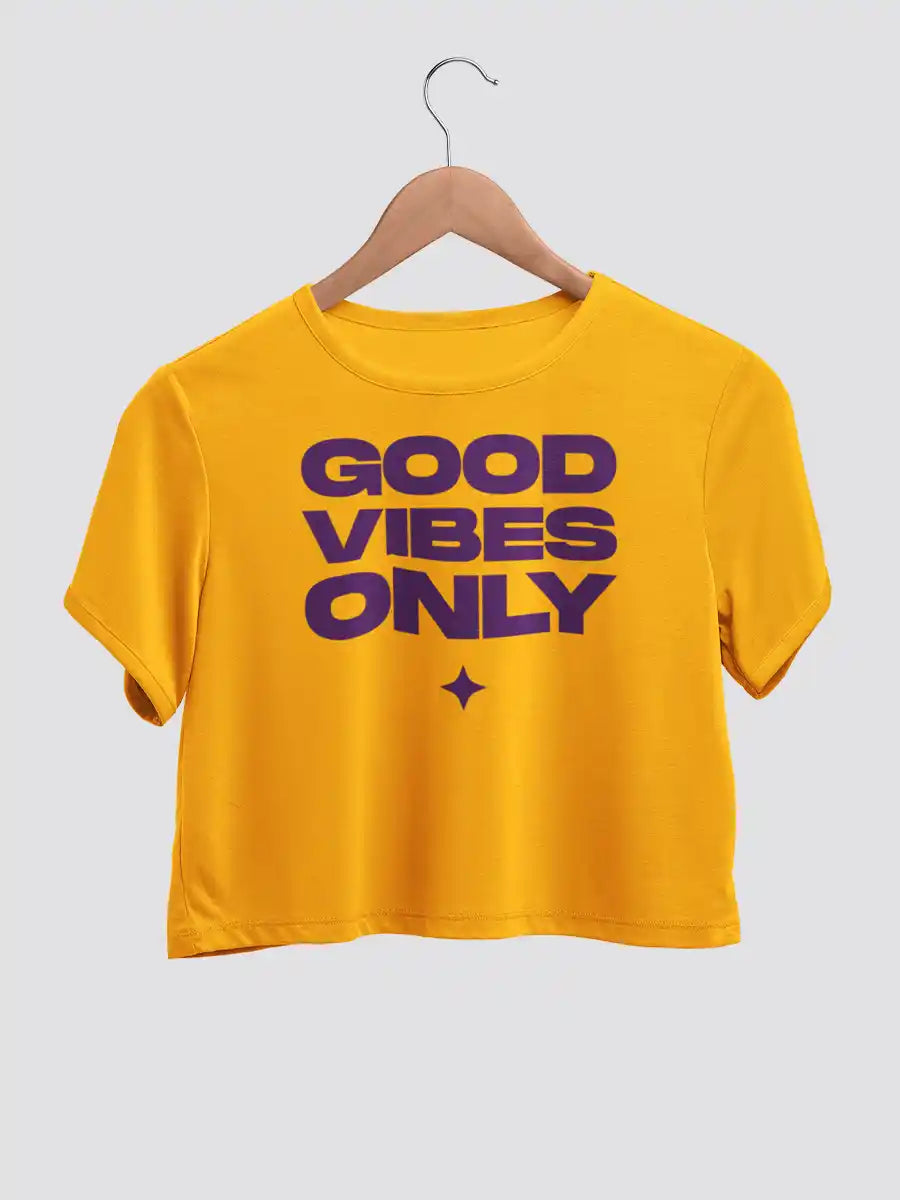Good Vibes only - Golden Yellow Cotton Crop top