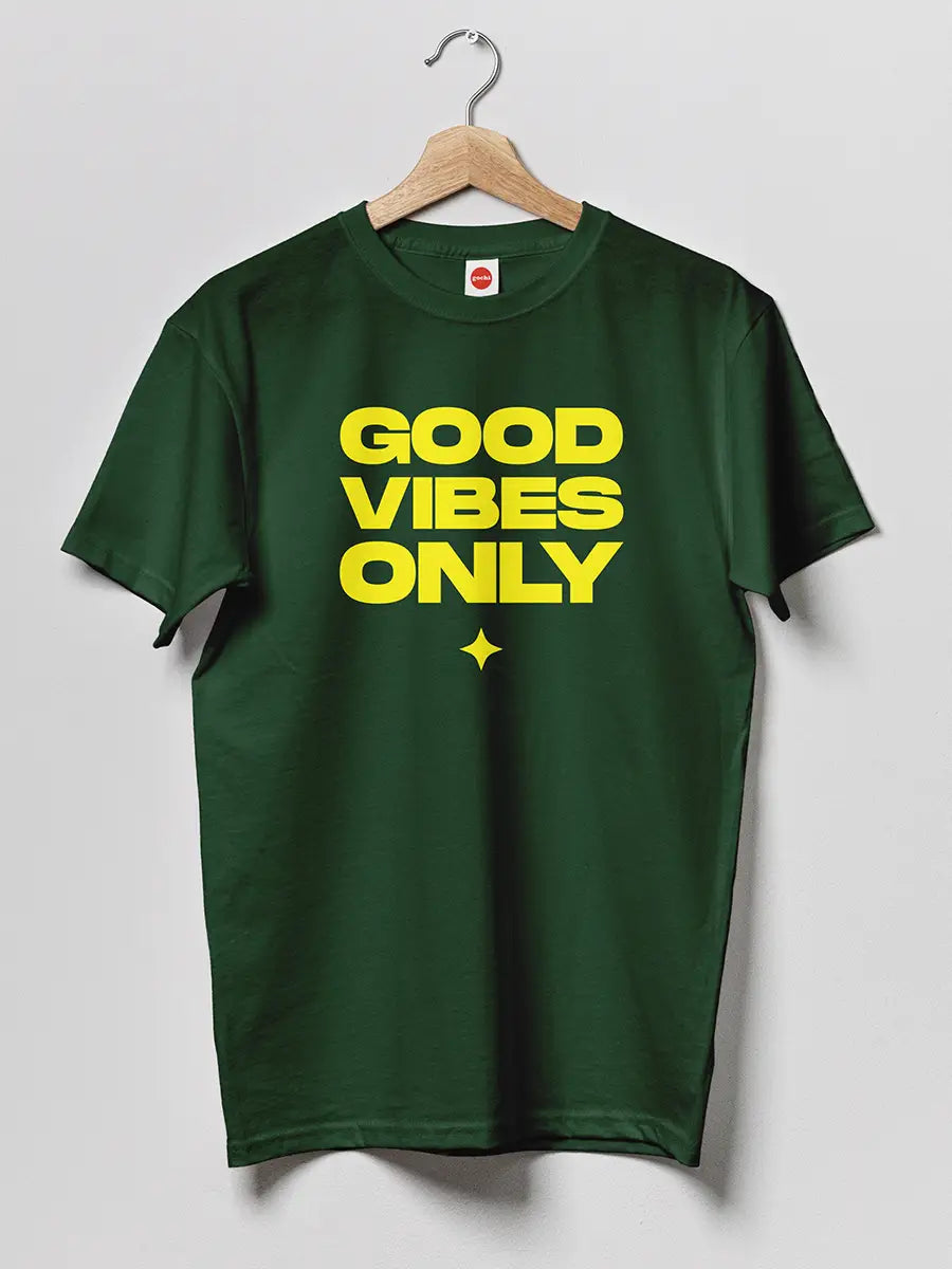 Good Vibes only - Olive Green Men's Cotton tshirt