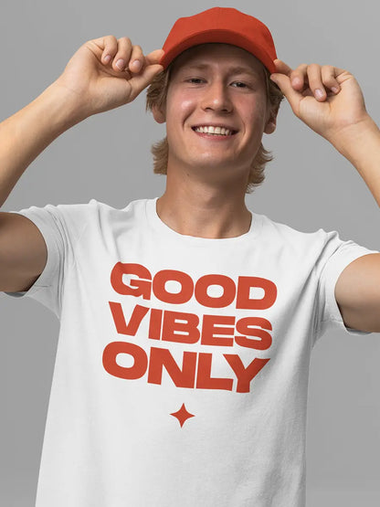 Good Vibes only - White Men's Cotton t-shirt 
