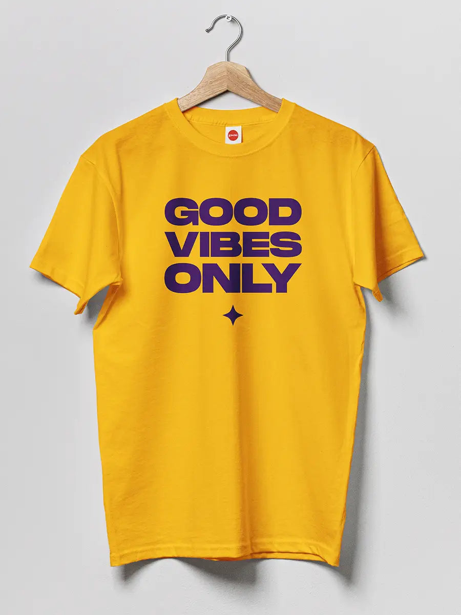 Good Vibes only - Yellow Men's Cotton tshirt