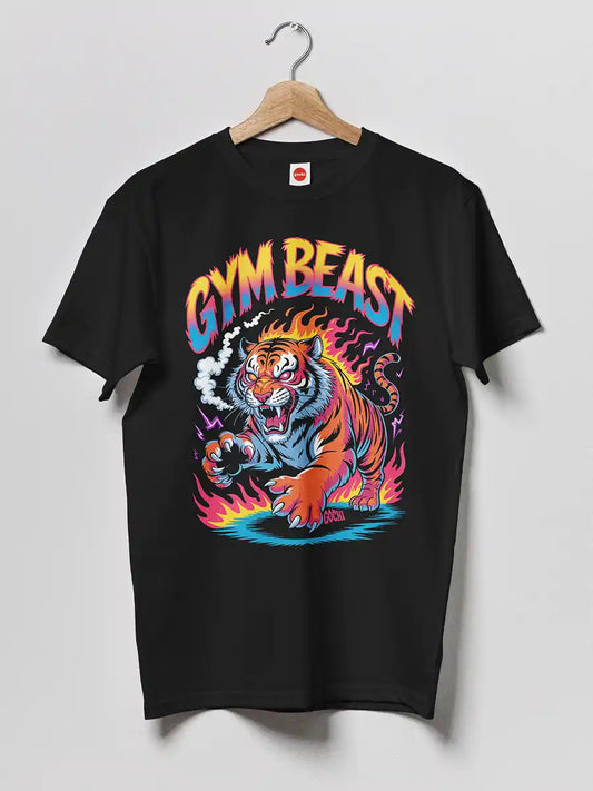 Gym Beast - Men's Black Cotton T-Shirt