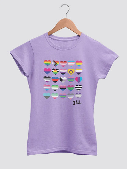 Hearts full of Pride Lavender Women's cotton Tshirt