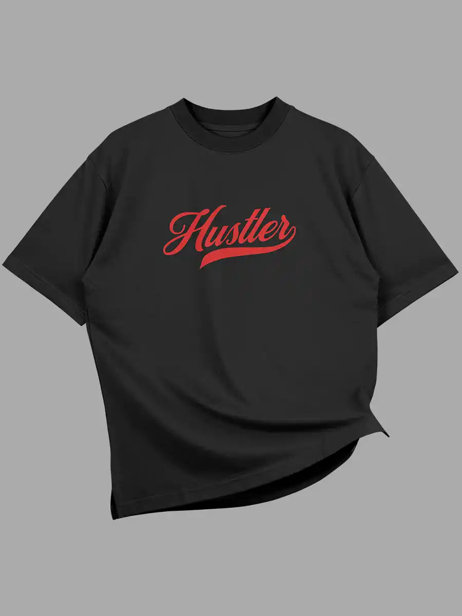 Hustler Black Oversized Cotton T-shirt
