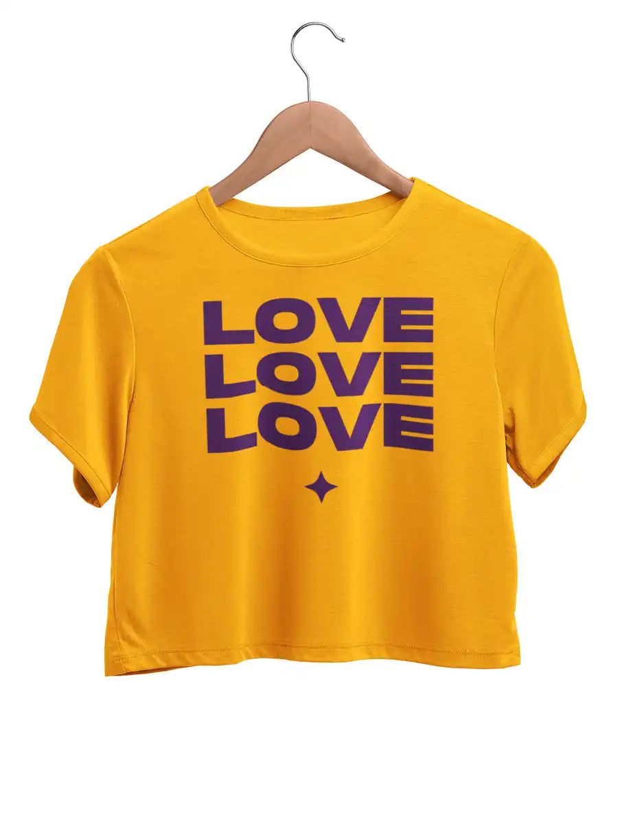  LOVE LOVE LOVE  - Golden Yellow Cotton Crop top