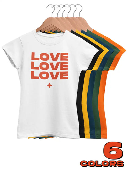 LOVE LOVE LOVE - Women's Cotton T-Shirt