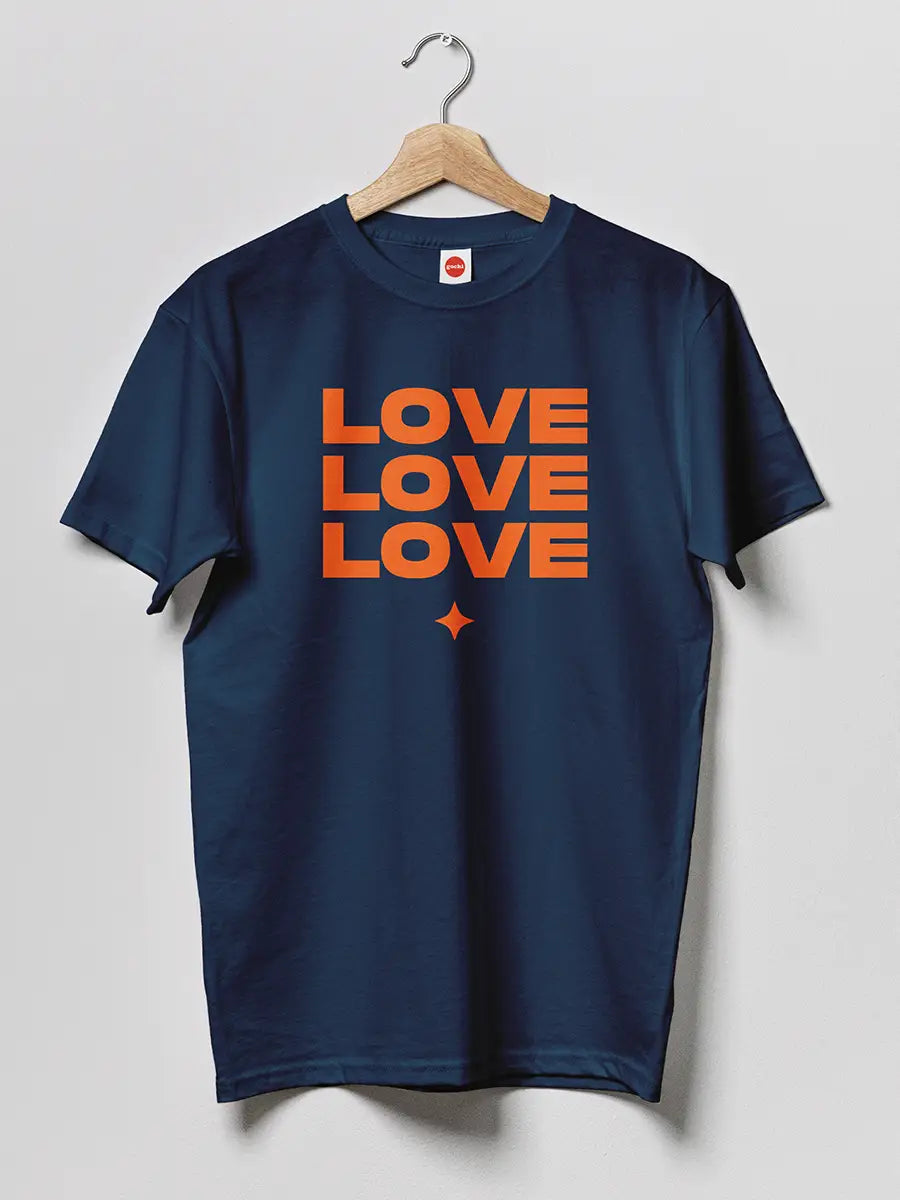Love Love Love - Navy Blue Men's Cotton tshirt