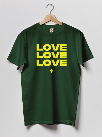 Love Love Love - Olive Green Men's Cotton tshirt
