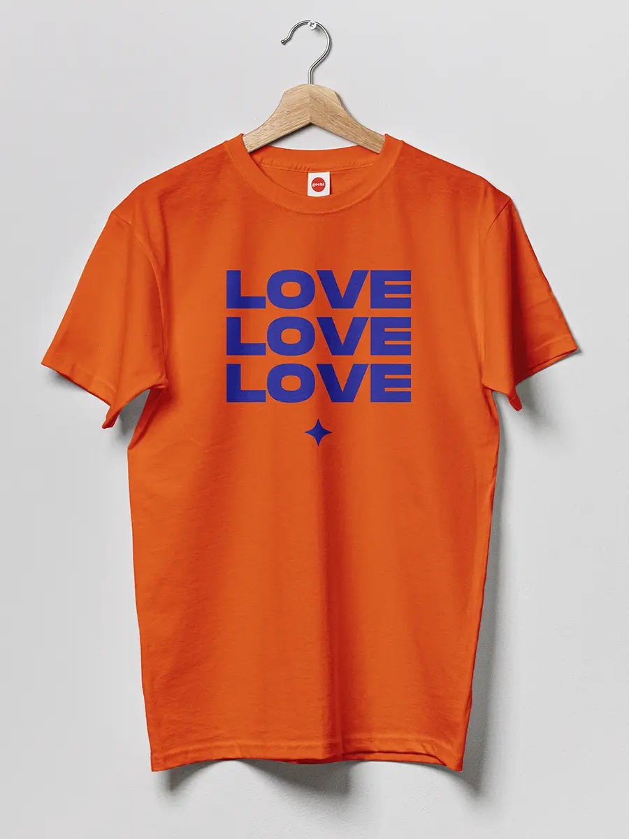 Love Love Love - Orange Men's Cotton tshirt