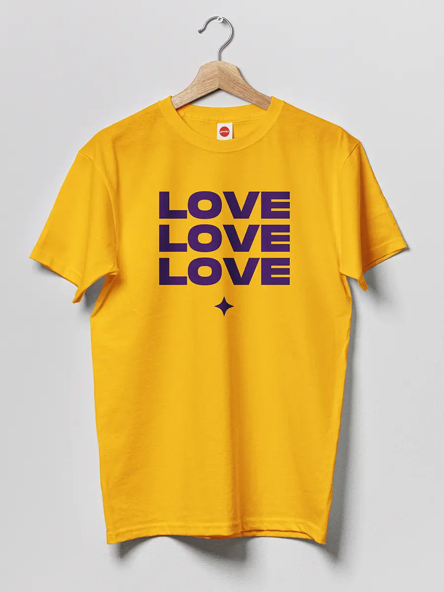 Love Love Love - Yellow Men's Cotton tshirt