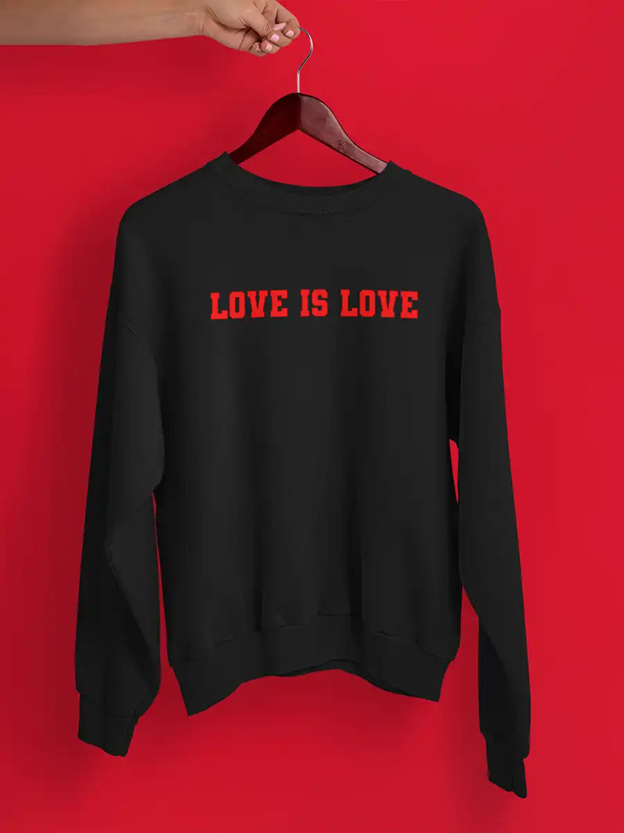 Love is love Black Cotton Sweatshirt